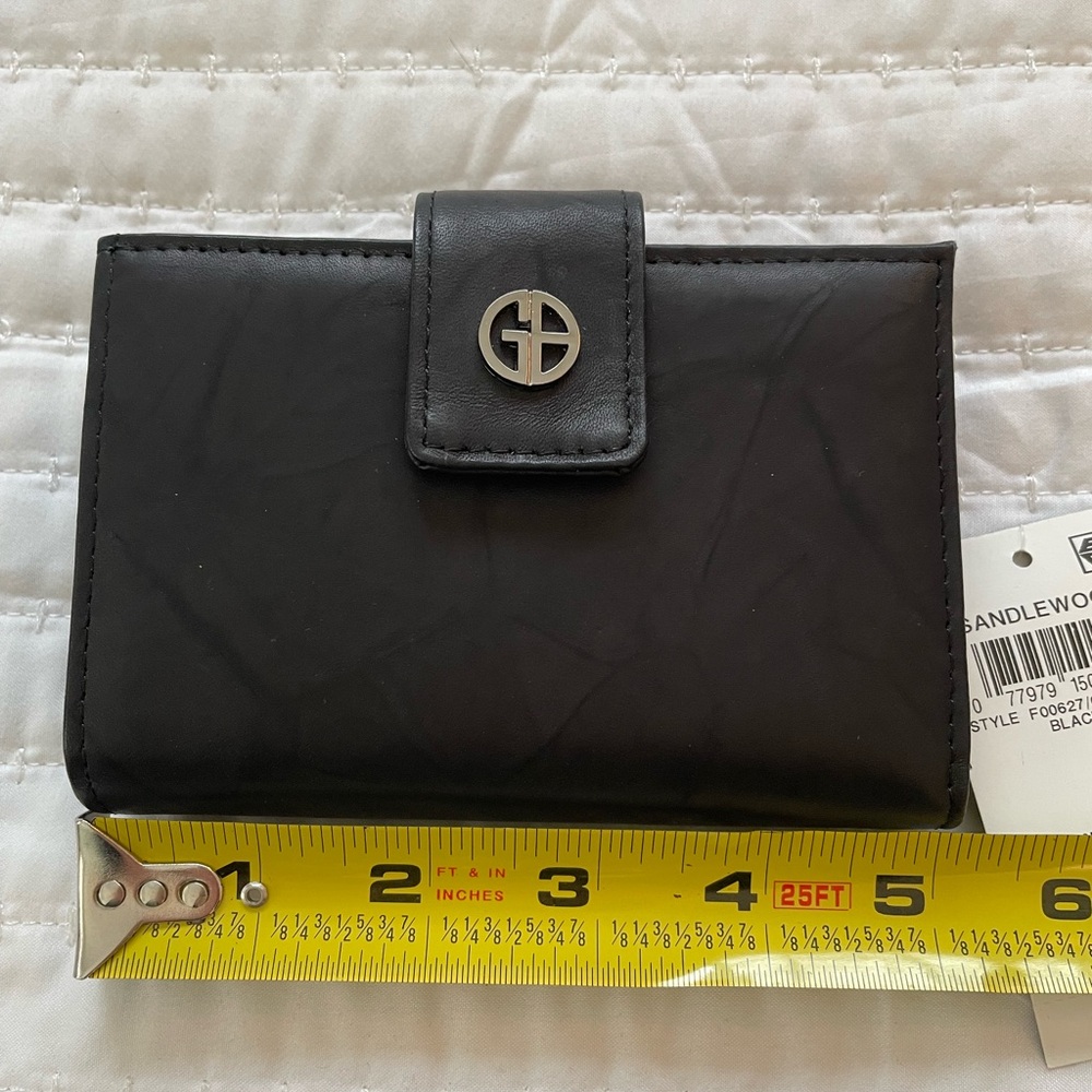 NWT Giani Bernini Black Leather Wallet with Silver Logo - Picture 9 of 11